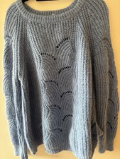 Bartolini Size XL Baby Blue Chunky Knit Jumper Alpaca Blend