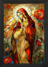 Stained Glass Virgin Mary with