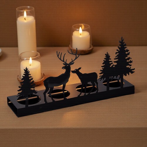 Black wrought iron deer - iron,