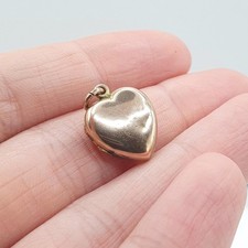 Antique Victorian Rose Rolled Gold Tiny Heart Locket Vintage Womens Gold Filled