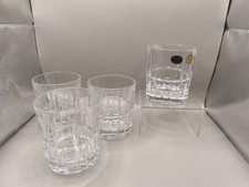 4x Bohemia Czech Lead Crystal Glasses Tumblers Water Whiskey Cognac 10oz/320ml