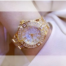 Women's Gold Luxury Crystal Wristwatch Diamond Watches Women's Bracelet