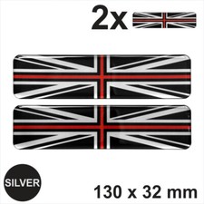 2x 130mm Black Silver Red