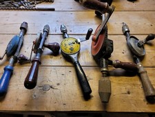 Six Vintage Hand Drills, 3 x