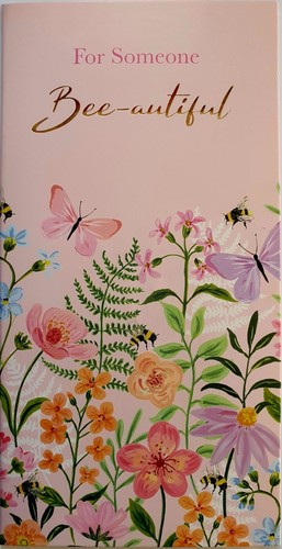 Pink floral gift voucher card - pink,
