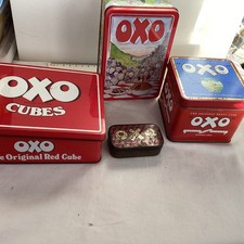 Collection of vintage OXO tins.