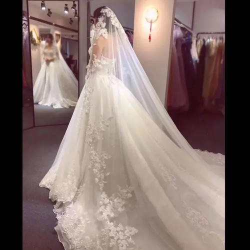 Long white ivory lace - long,