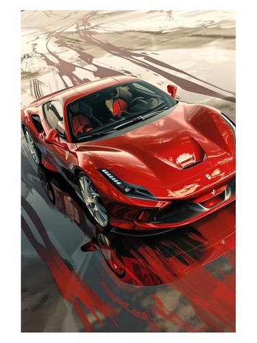Red sports car - poster, |
