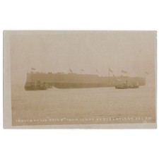 HMS ORION (1910) Launch of the Dreadnought Battleship RP Postcard Posted 1910