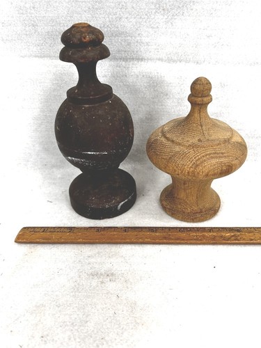 Antique wood finials - finials, pieces