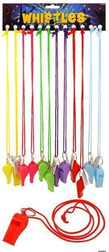 Coloured plastic whistle with - plastic,