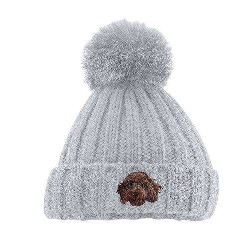 Brown cockapoo dog embroidered - cockapoo,