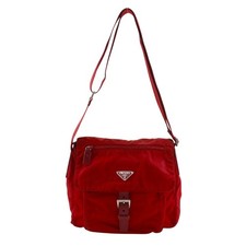 PRADA Shoulder Bag Red Nylon