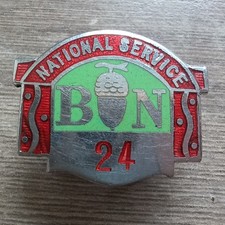 Rare Vintage WW2 B N National Service Numbered Enamel Lapel Badge