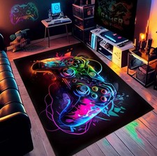 Gaming Controller Rug Mat 120cm X 80cm Gamer Colourful Console Carpet Bedroom