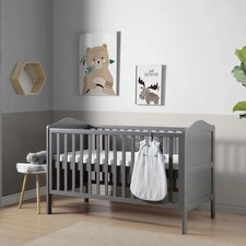 Nested Sorrento Cot Bed with 3 Height Adjustments n Charcoal Colour