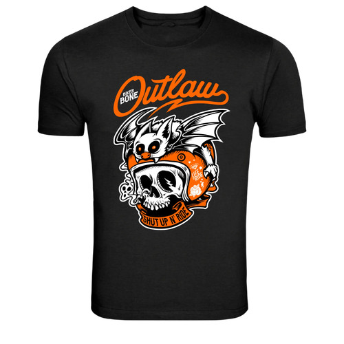 Outlaw biker skull bat - outlaw,