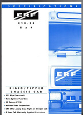 ERF E10.32 8x4 Rigid Tipper Chassis Cab Specifications c1991 UK Foldout Brochure