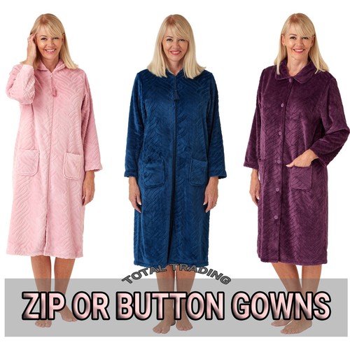 Ladies dressing gowns fleece - ladies,