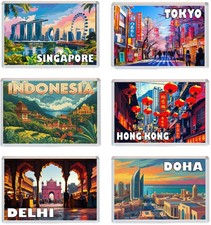 Various Asia Fun Jumbo Fridge Magnet - Holiday Souvenir Gift Present Travel