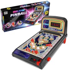 Games Hub LED Tabletop Pinball Machine with Lights, Sound Effects & Scoreboard