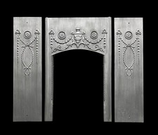 GEORGIAN / REGENCY CAST IRON FIRE SURROUND OPENING FIREPLACE INSERT FRAME PANELS