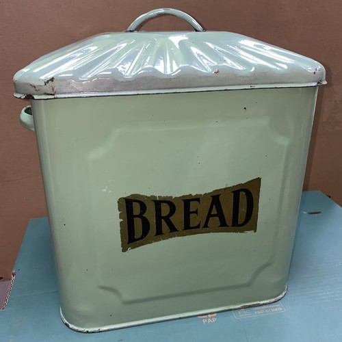 Enamelled bread bin with - enamelled,