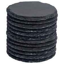 12x Round Slate Coasters 10cm