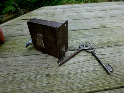 Antique vintage door lock safe - antique,