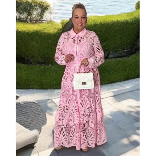 Lace pink maxi - lace,
