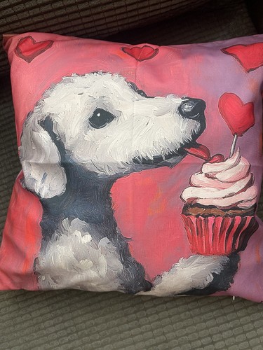 Bedlington terrier dog cushion - bedlington,
