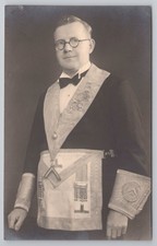 RPPC Man in Masonic Regalia Freemason Portrait Mildred Studio Cleveleys c1920s