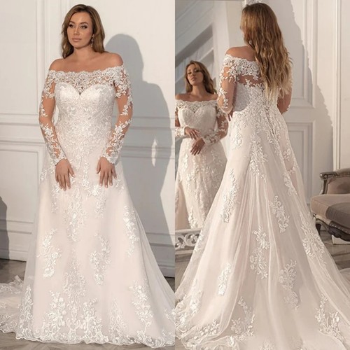 Off shoulder line wedding - a-line,