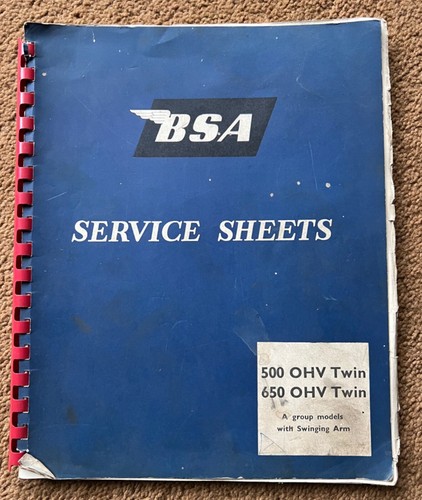 Bsa service sheets - bsa, 500
