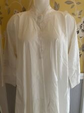 Antique Victorian 1880s 90s White Cotton Unisex Nightshirt Embroidered