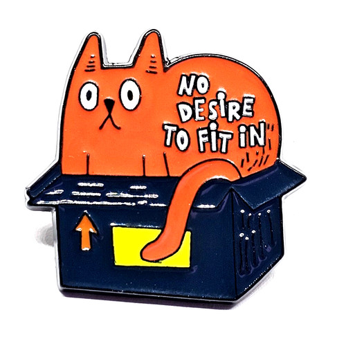 Cat enamel pin badge desire - cat,