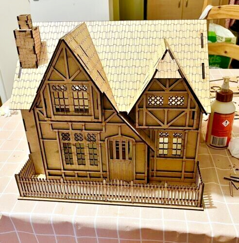 Doll house laser cut flat - house,