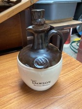 Vintage Peter Dawson Scotch Whisky Ceramic Black & White Bottle Flagon