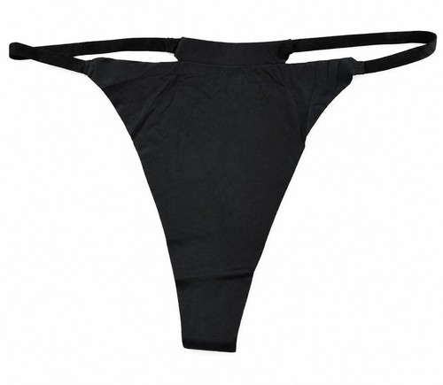 Womens black seamless thong - black,