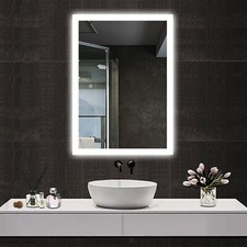 Illuminated Bathroom Mirror With LED light Bluetooth Shaver Socket Demister