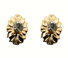 Pair of Brass Crystal Medallion Door Knobs (2), Dolls House Miniatures 