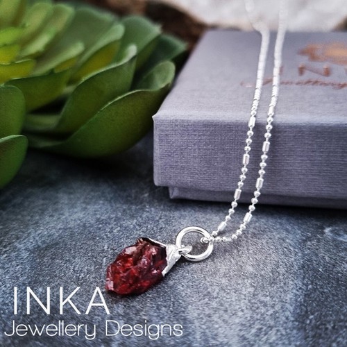 925 sterling silver garnet - silver,