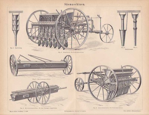 Seed drill stich from - stich, 1878