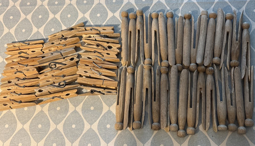 Vintage wooden dolly pegs - vintage,
