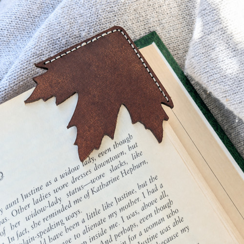 2pcs bookmark leather leaf - 2pcs,
