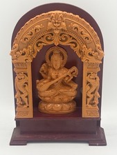 Hindu Goddess Saraswati Resin Statue Sarasvati Devi Sculpture Figurine Gift Idol