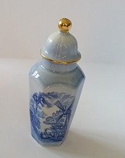 Royal Worcester Palissy Royale Windmill Collection lidded 6 sided jar