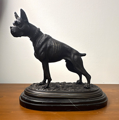 Antique bronze dog sculpture - dog,