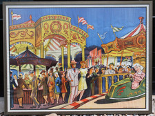 Large Vintage 1950s Wilsons Show Printers Leicester Fun Fair Circus Poster
