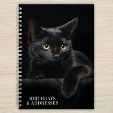 Black Cat A5 Birthdays & Address Book A - Z Contacts made by UK Small Business 